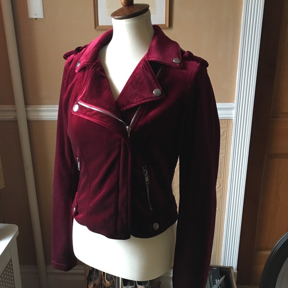 🌹XOXO Velveteen Moto Jacket, Rockabilly, Punky